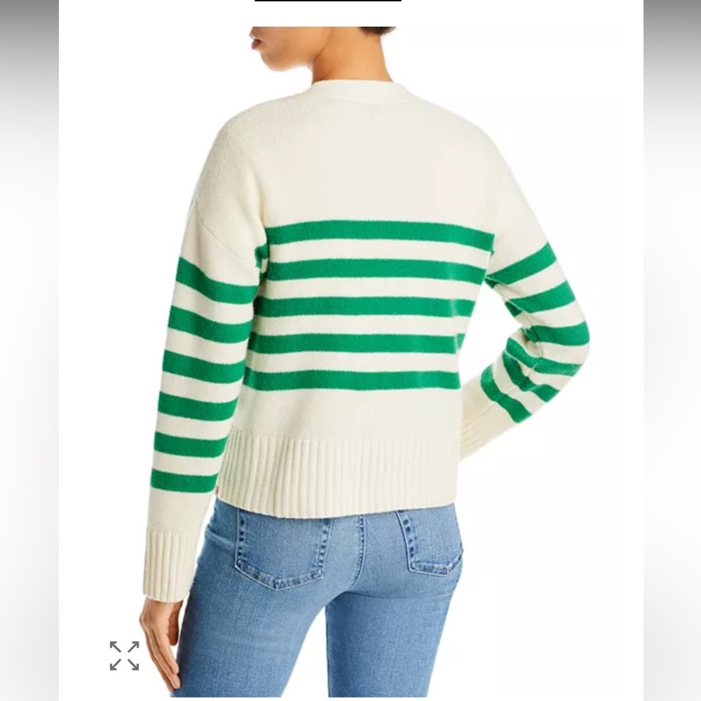 Kule Raffa Cashmere Blend Striped Cardigan - Green and cream - Picture 3 of 8